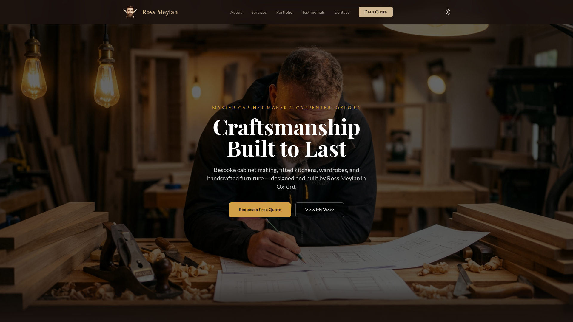 Ross Meylan — Master Cabinet Maker — trades business website built by Diamond Internet